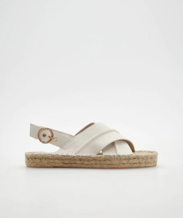 Espadrilles with leather upper