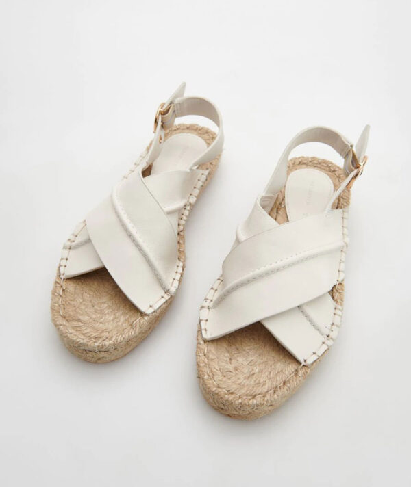 Espadrilles with leather upper